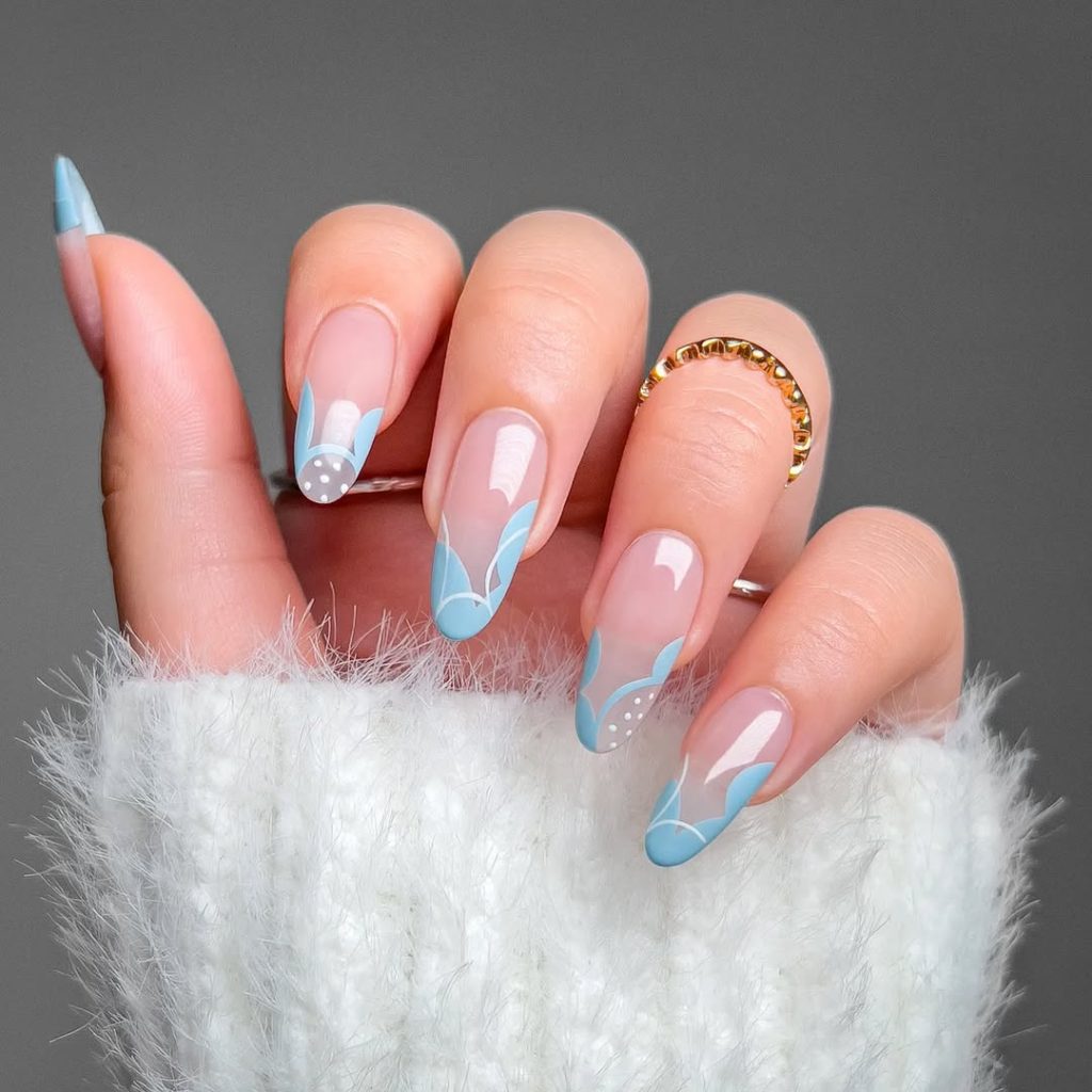 Icy Blue French Tips