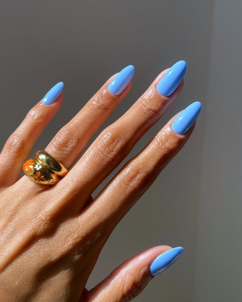 Royal Blue Chrome Nails