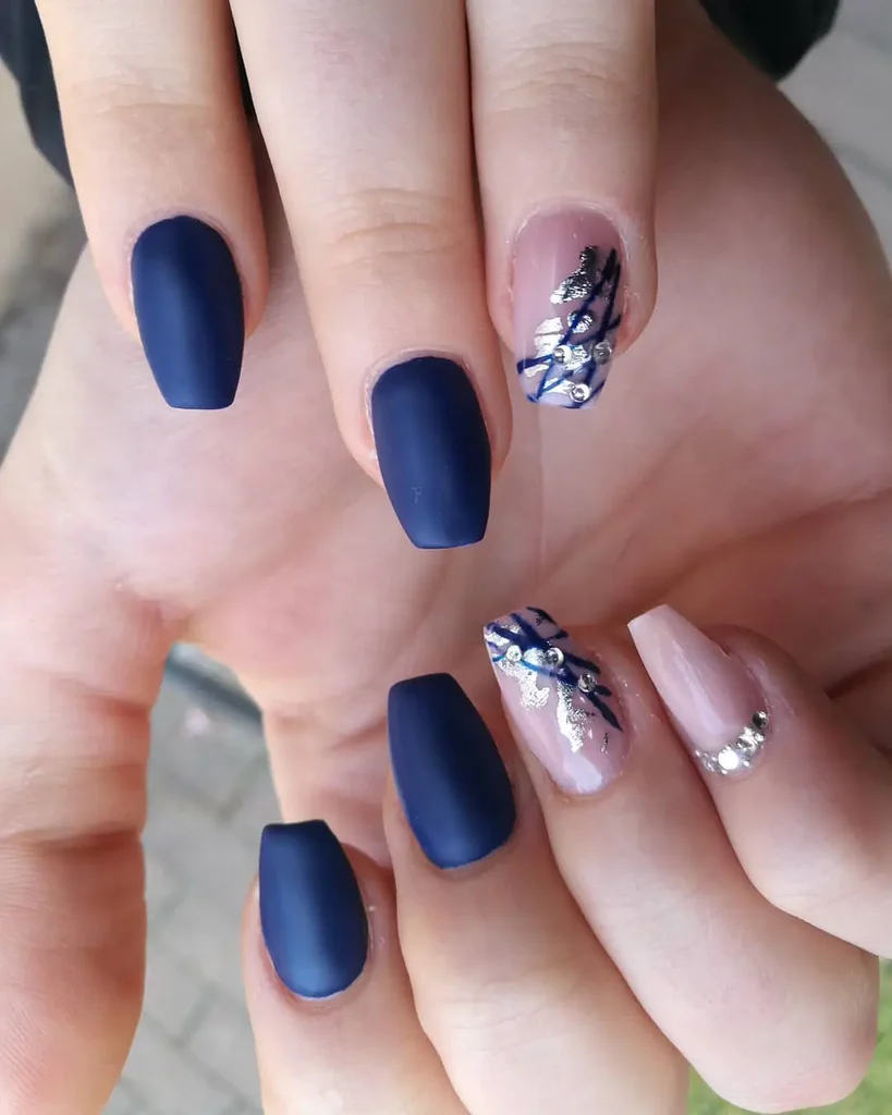 Midnight Blue Ombre Nails