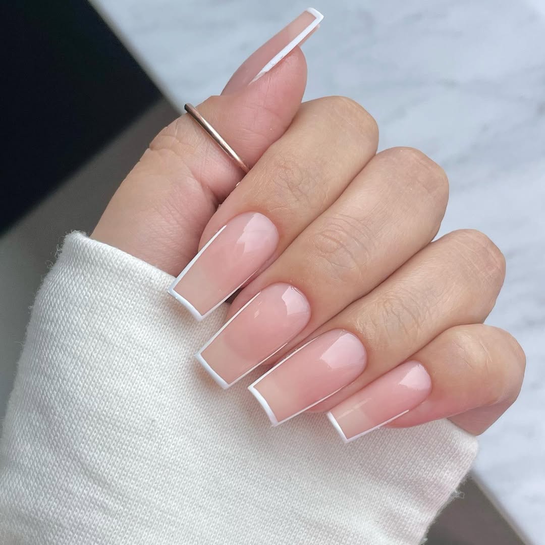 White French Tip Nails for Elegant Women