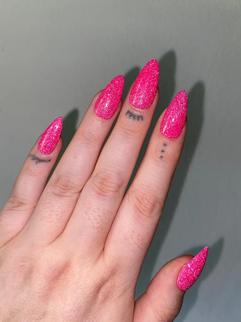 Pink Sparkly Nails