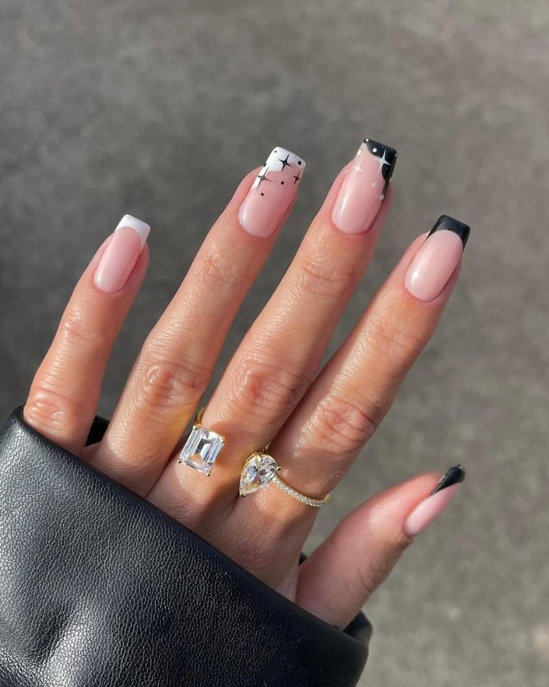 Edgy Chrome French Manicure