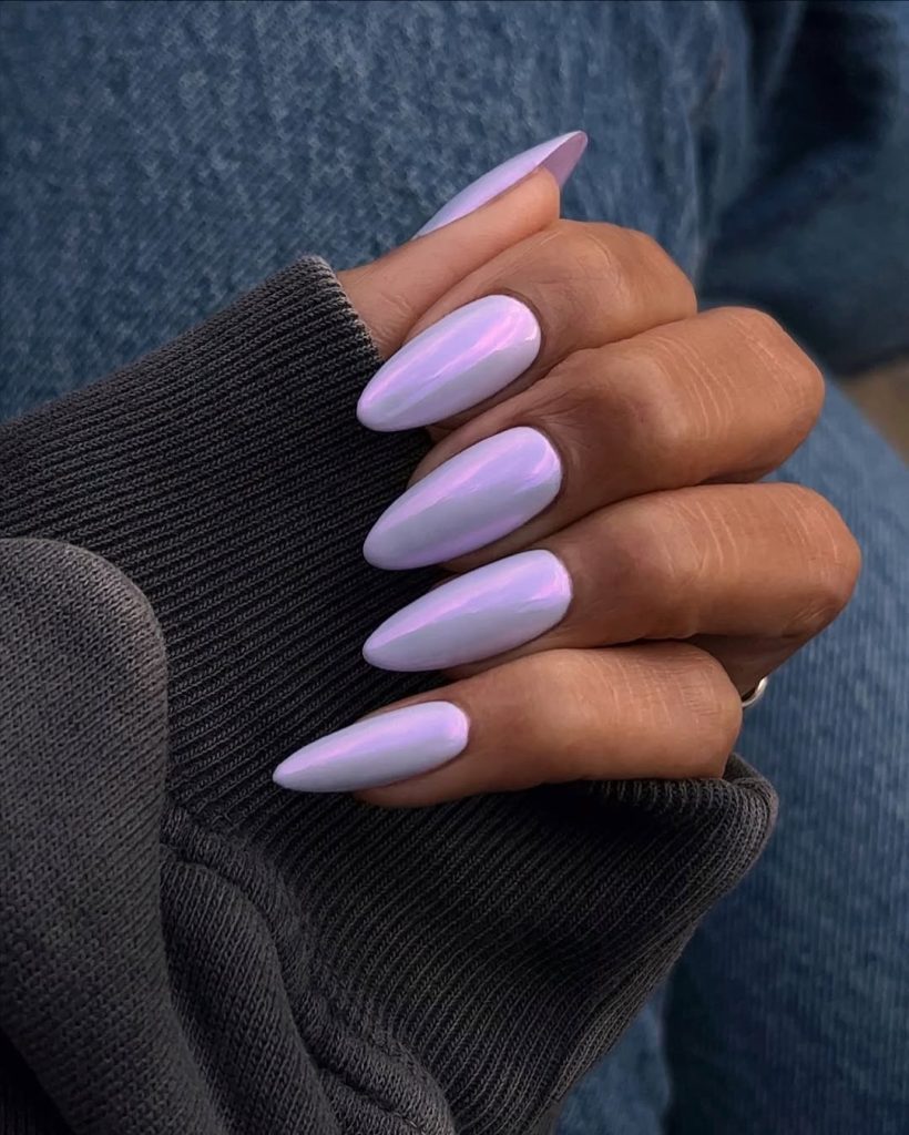 Lavender Chrome Nails