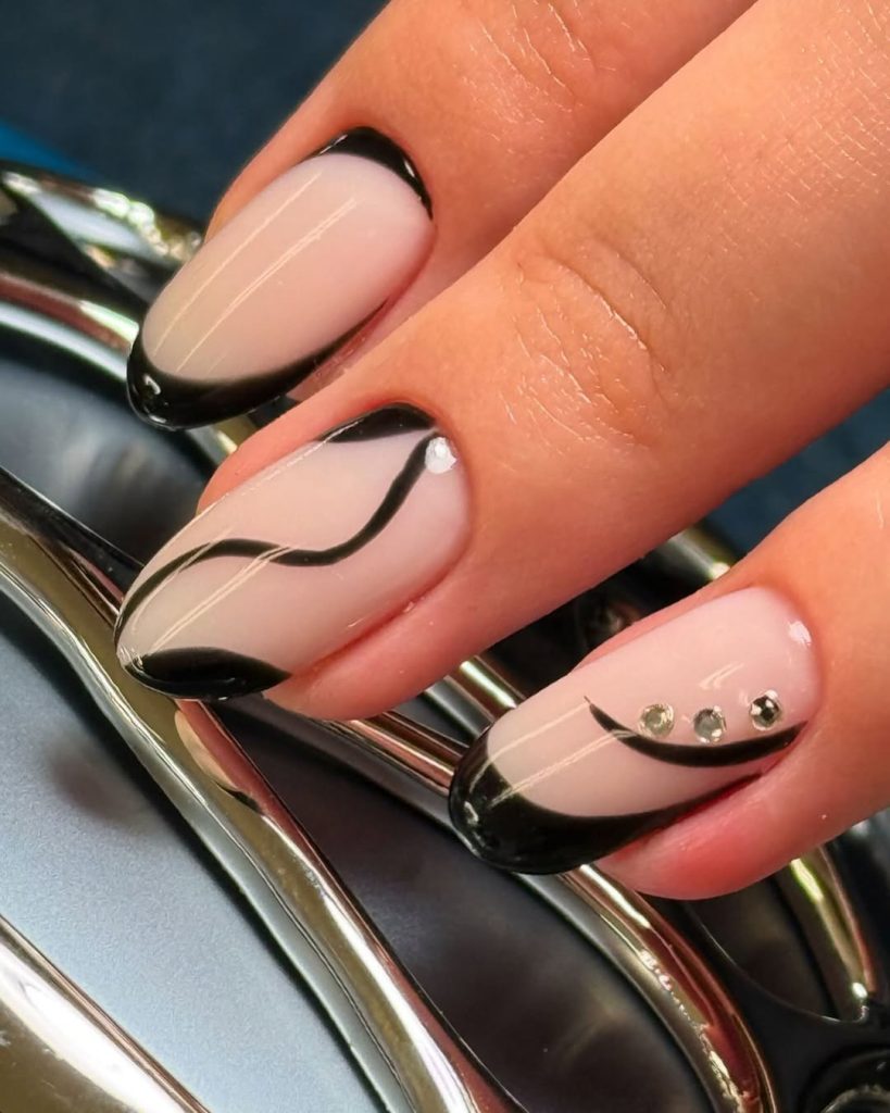 Shiny Metallic French Tips