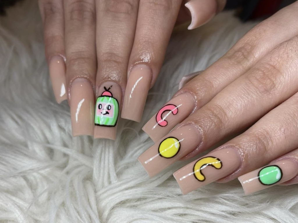 Rainbow Melon Nails
